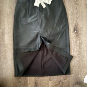 Vince Black Leather Pencil Skirt